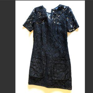 FRENCH CONNECTION LBD! BLACK LACE SHIFT DRESS